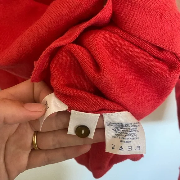 Vintage 100% cotton red cardigan - Picture 5 of 6